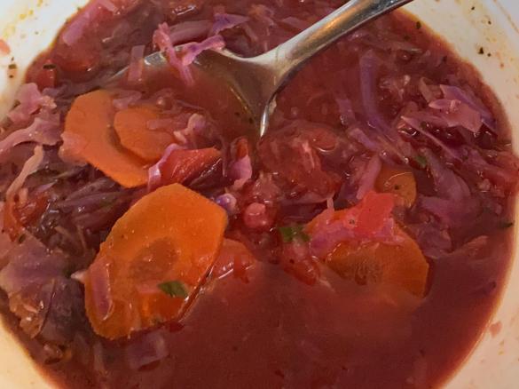 Sopa de Repollo y Zanahoria