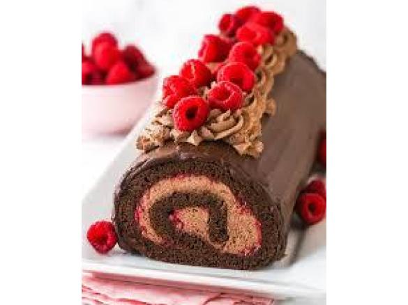 Chocolate and Raspberry Sponge Roulade