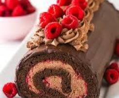 Chocolate and Raspberry Sponge Roulade