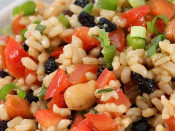 Festive brown rice salad