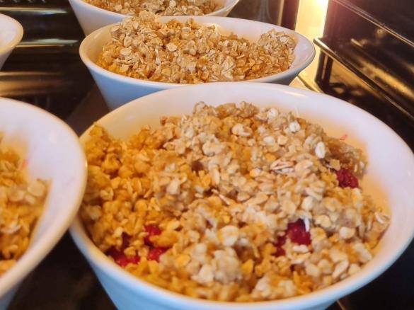 Rhubarb, Berry & Oat Crumble