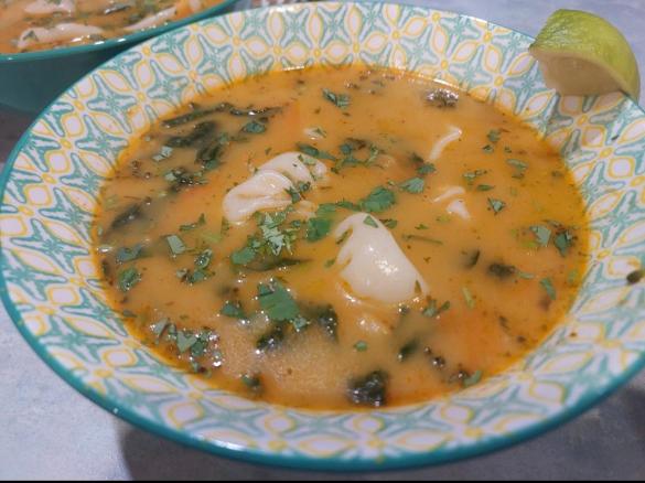 Thai Red Curry Dumpling Soup