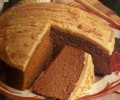 Cinnamon ginger cake with caramel icing