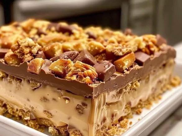 5 Ingredient no bake Crunchie Slice