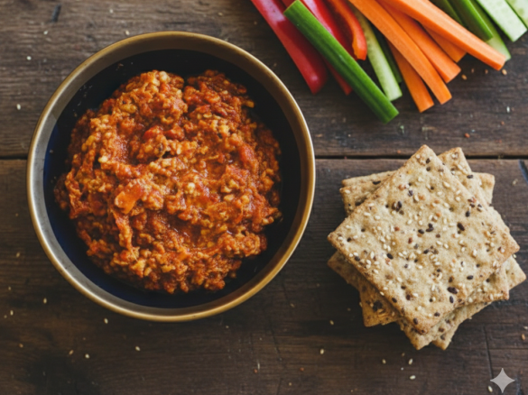 Gourmet Chili, Cashew, Parmesan & Sun-Dried Tomato Red Pepper Dip.   BETTER THAN STORE BOUGHT!!